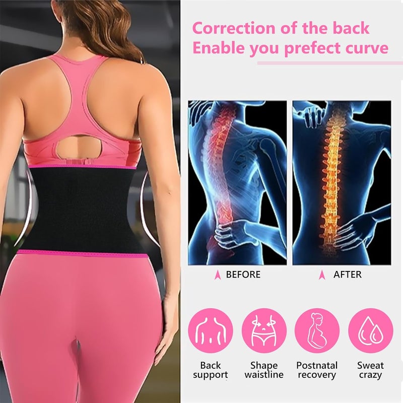 AMZBOSS Waist Trainer for Women Lower Belly Fat, Waist Sweat Band for Women, Belly Band Sweat Belt, Stomach Wrap, Body Shaper - Image 3